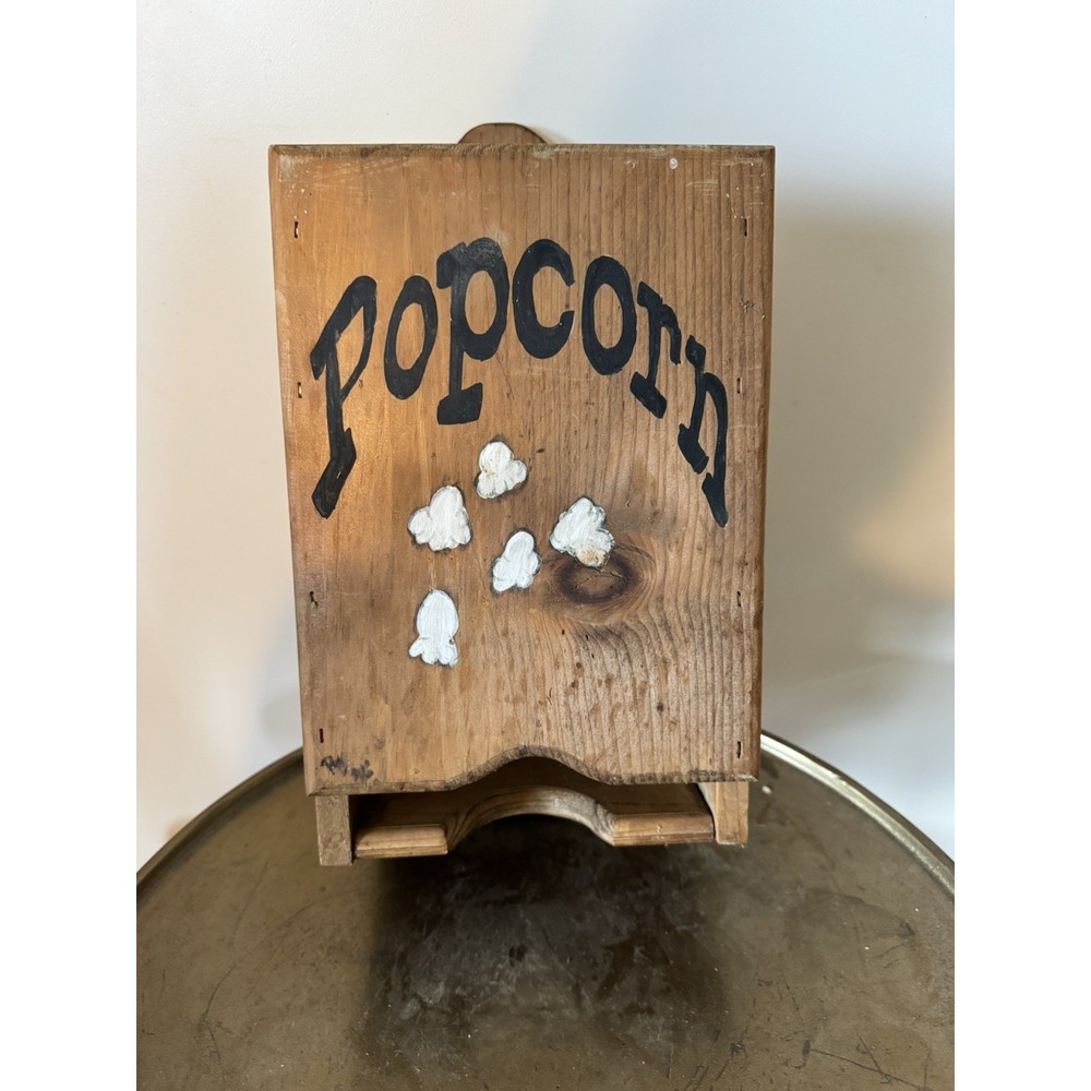 Cottage 90s 80s Nostalgic Popcorn Dispense Wood Decor Hanging Granny Grandma